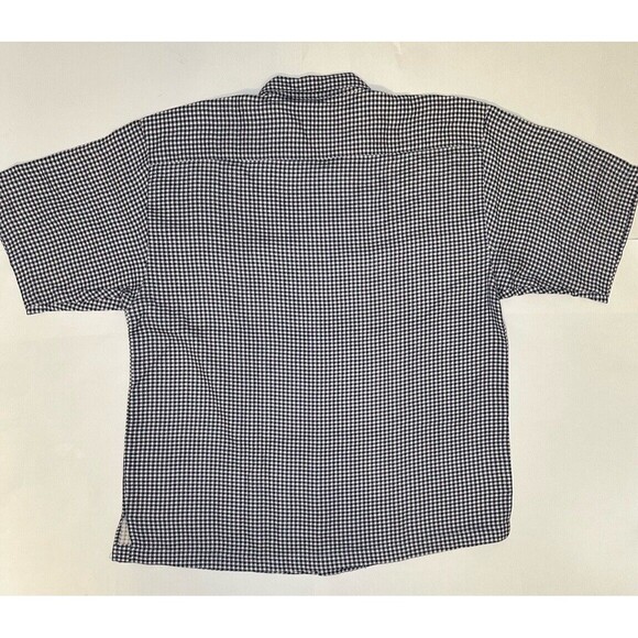Tommy Bahama Shirt Men’s Silk Blue White Gingham Short Sleeve Button Down XL - Picture 3 of 6